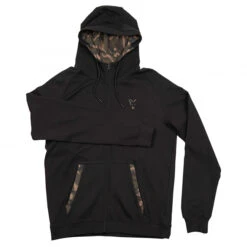 Fox Carp Men's LW Zip Hoodie (black/camo)