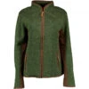 OS Trachten Women's Jacket Knitted Fleece Leather (green)